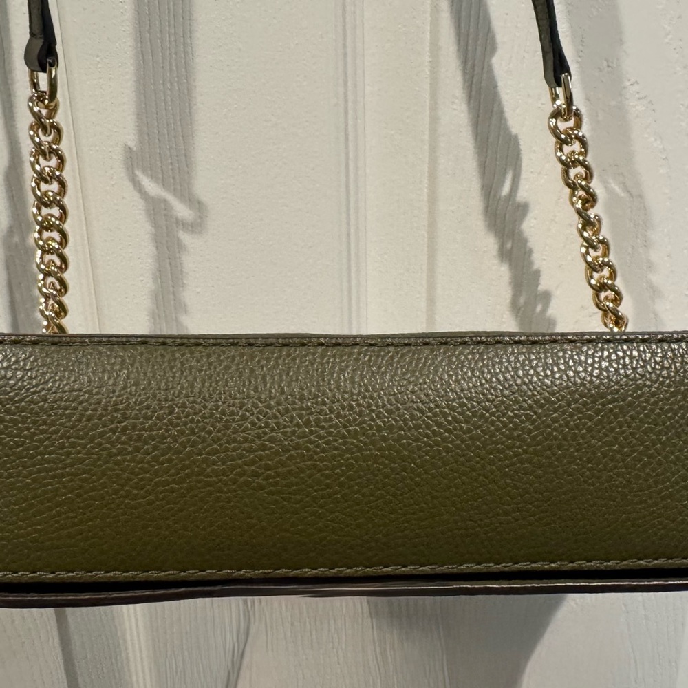 Michael Kors Vanna Olive Green Leather Crossbody Bag - Picture 3 of 7